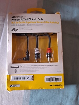 Scosche - AUX Connect Premium AUX to RCA Audio Cable - Black