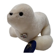 1987 Sea World White Arctic SEAL Plush Stuffed Animal Toy 8"