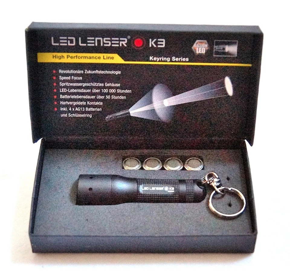LED Lenser Bolsos Lámpara LED Auto Llave Luz Colgante Mini - Imagen 2 de 3