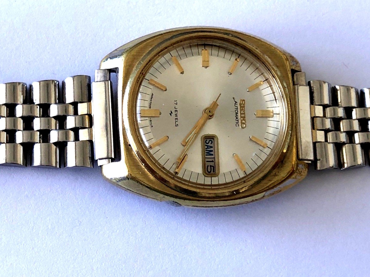 Montre Automatique Vintage Seiko 17 Bijoux - Réf. 7009-8289-P - Acier Inoxydable, Fabriquée Au Japon