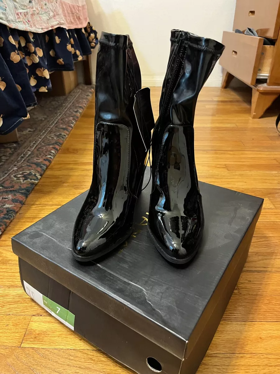 Forever 21 Patent Leather Sock Boots eBay