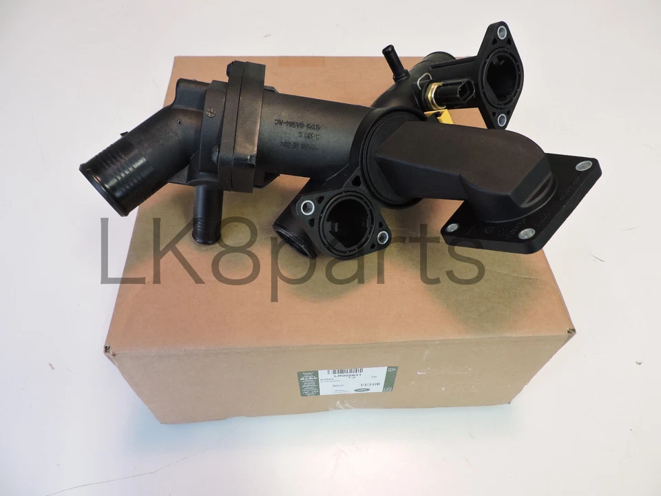 Carcasa tubo termostato genuino Land Rover LR3 Range Rover Sport 4,4 L LR005631  Foto 2 de 4