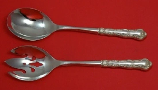 Juego de servir ensalada de plata esterlina Strasbourg by Gorham perforada personalizada 10 7/8" Foto 2 de 4