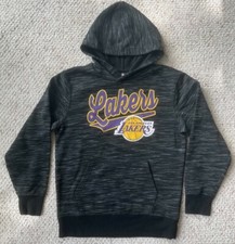 LOS ANGELES LAKERS NBA hooded Sweatshirt pullover Dk Gray Youth M 10-12