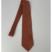 Brooks Brothers Makers Pure Silk Red Gold Dot Pattern Classic Men's Necktie
