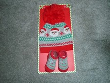 Stepping Stones Christmas Cap And Sock Set Size 0-6 Months New