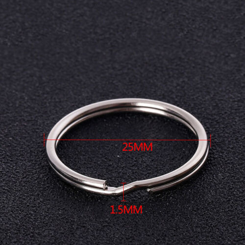 60X Stainless Steel Key Holder Split Scuba Rings Keyring Keychain Keyfob 25mm AU - Picture 6 of 11