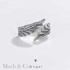 Guardian Feather Angel Wings Ring Size 6 Or 7 Adjustable Women Girls