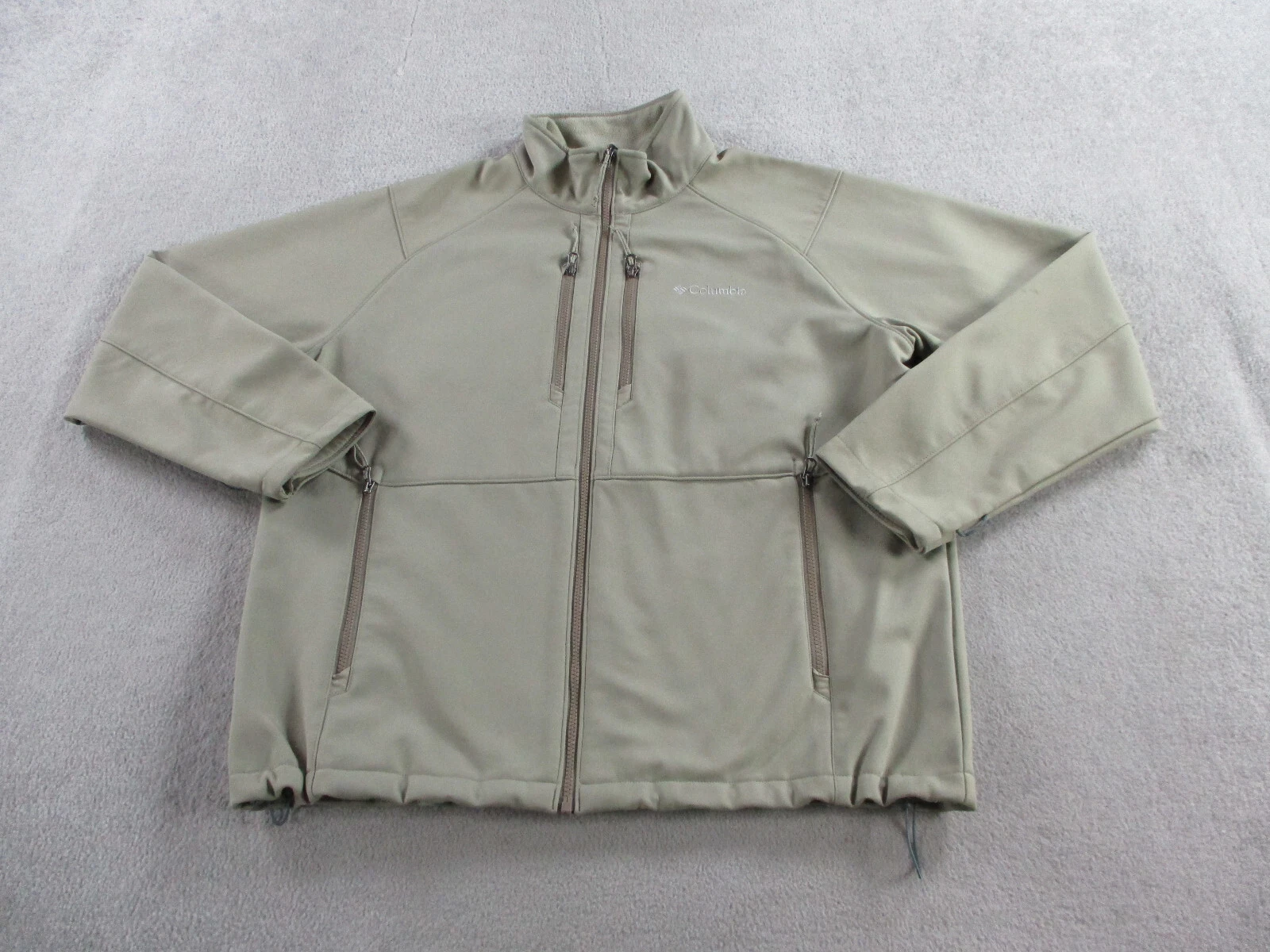 Columbia Jacket Men Extra Large Khaki Tan Thermal Coil Softshell Get a Grip Coat