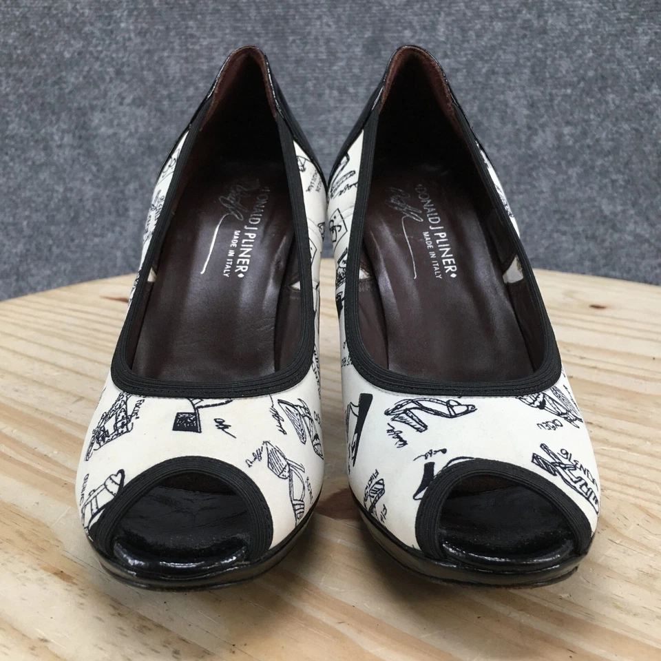 Donald J Pliner Heels Womens 7 Pump Multicolor Slip On Casual Peep Toe Stilleto - Image 4 of 4