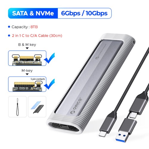 ORICO M.2 NGFF NVMe SSD to USB 3.2 Gen2 Type-C Enclosure Case Adapter UASP Trim - Picture 8 of 12