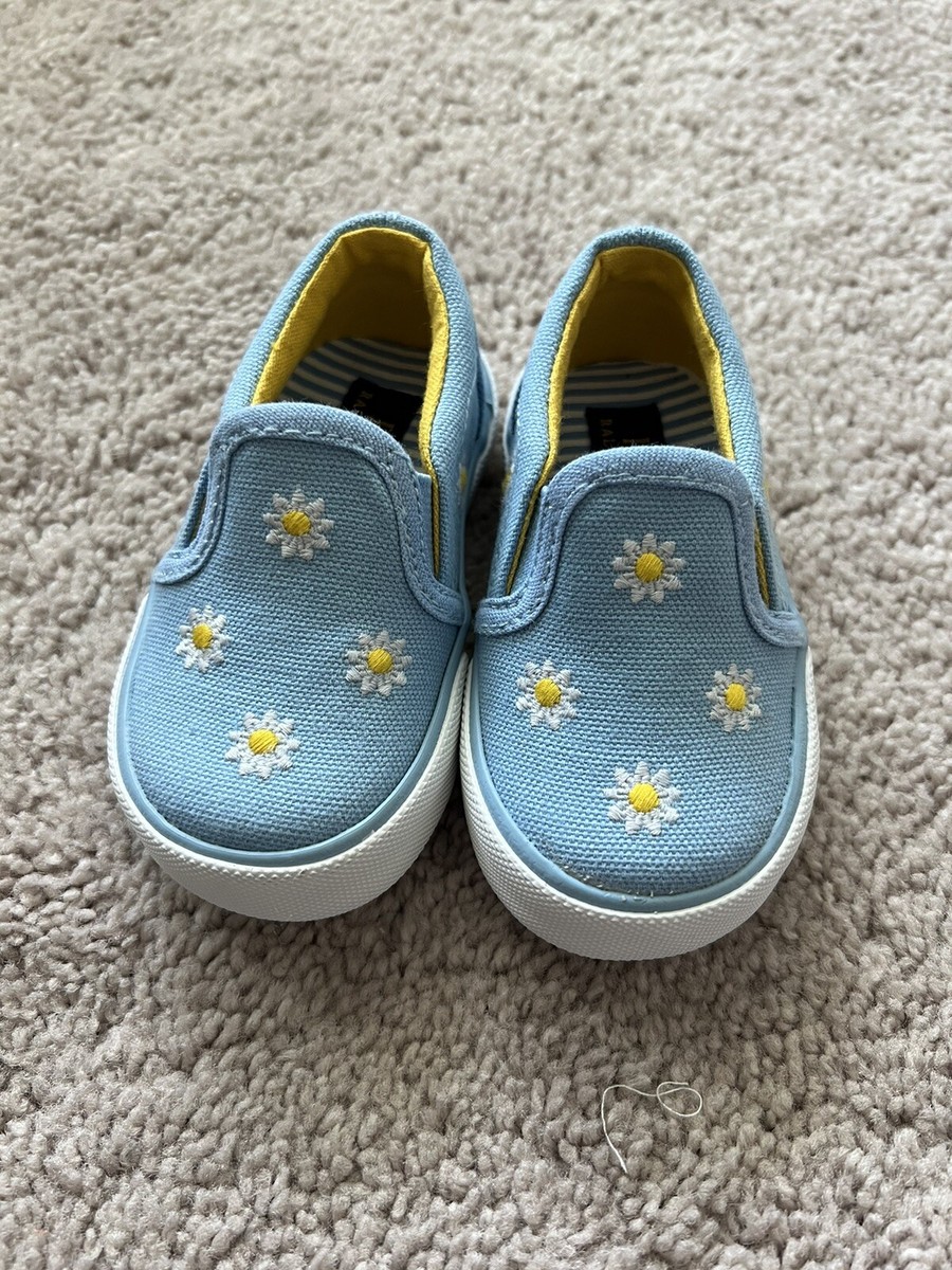 Polo Ralph Lauren Size Flower Canvas Slip On Girls Shoes Toddler
