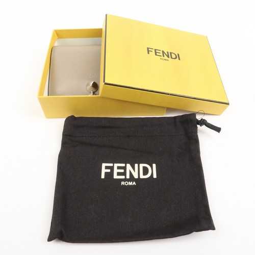 FENDI Leather Bi-fold Compact Wallet Brown 8M0387 Authentic Used F/S - Picture 24 of 24