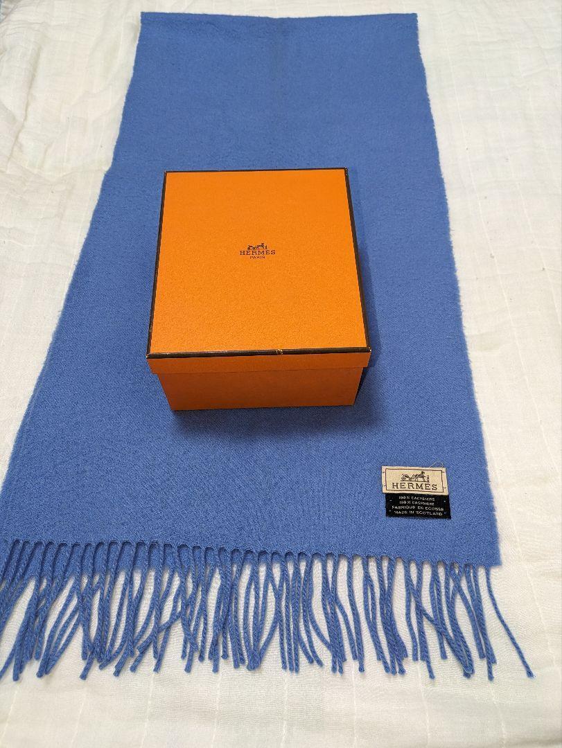 HERMES CASHMERE100% MUFFLER MADE IN ITALY/エルメスカシミヤ