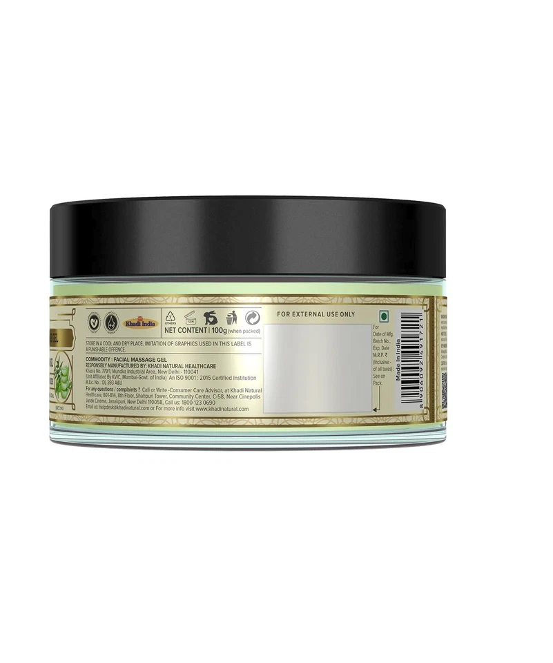 Khadi Natural Aloevera Neem & Basil Herbal Facial Massage Gel 100g Free Shipping - Image 3 of 4