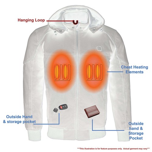 NEXGEN HEAT Chaqueta Calefacción Suave para Hombre con Capucha Desmontable **JUEGO MPM1761 - Imagen 7 de 15