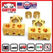 Car Battery Terminals Clamp Post 1/0 2 4 8 GA AWG Gauge Positive Negative Ports