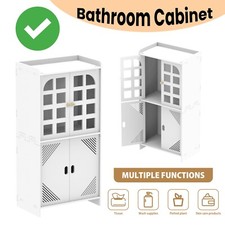 Bathroom Free Standing Cabinet Large Storage Cupboard Organizer with 4 Door