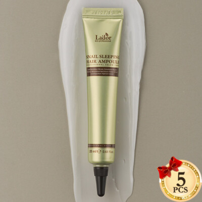 LADOR Snail Sleeping Hair Ampulle 20ml x 5pcs Deep Care Hair Essence K-Beauty