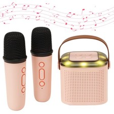 Portable Bluetooth Karaoke Machine for Kids Speaker with 2 Microphones