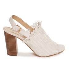 MICHAEL KORS DEE SANDAL Sandalen Pumps Absatz Schuhe Kunstleder Weiß NEU BOX!