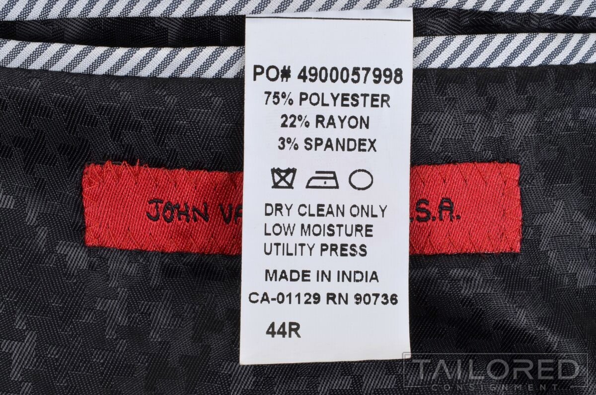 JOHN VARVATOS USA Solid Gray Polyester Jersey Bla… - image 8