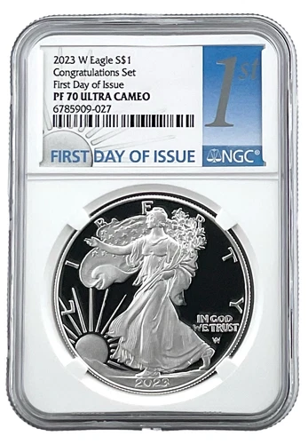 2023 W Congratulations Set Proof Silver Eagle NGC PF70 First Day Issue