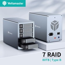 5 Fach RAID Festplattengeh&auml;use USB3.0 Typ B Geh&auml;use Aluminium f&uuml;r 2,5" 3,5" HDDs