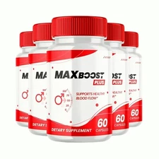 5-Pack MaxBoost Plus Pills - Max Boost Plus Supports Energy for Men-300 Capsules