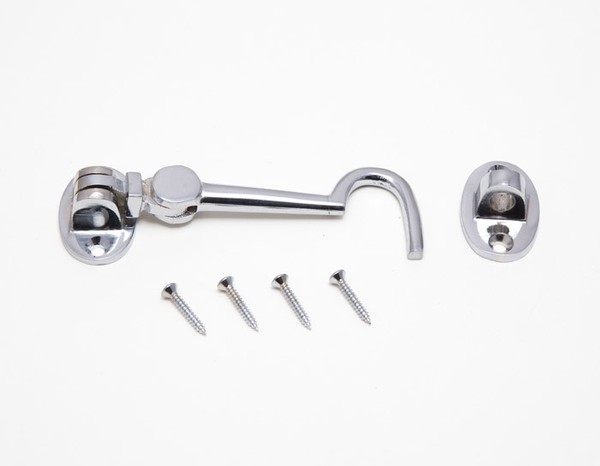 Kabine Haken & ÖSe Leise 7.6Cm Schuppen Tor TüR Riegel Chrom & Schrauben Pack-image
