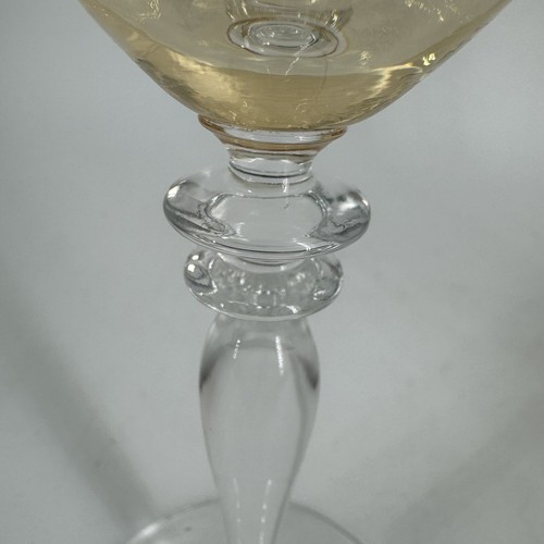 Rogaska Crystal Venetian Amber Wine Glasses Water Goblets Set of 4 in orig box - Picture 13 of 21