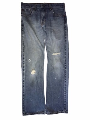 Levis 517 Jeans Mens 32x32 Blue Western Bootcut Cowboy Distressed
