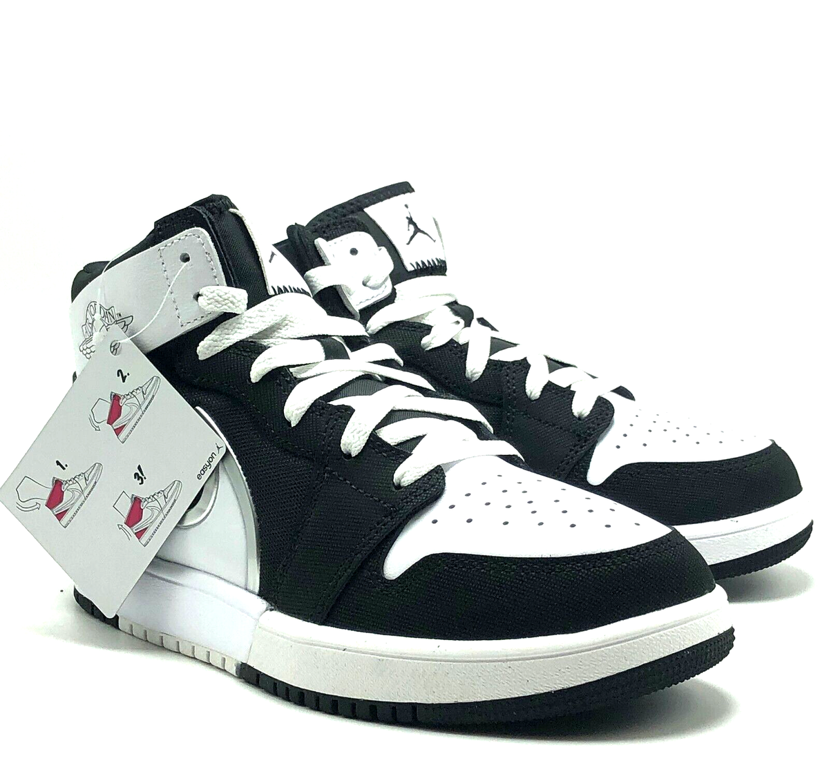 NEW* Youth Boy NIKE AIR JORDAN 1 MID RM EASY ON (GS) BLACK