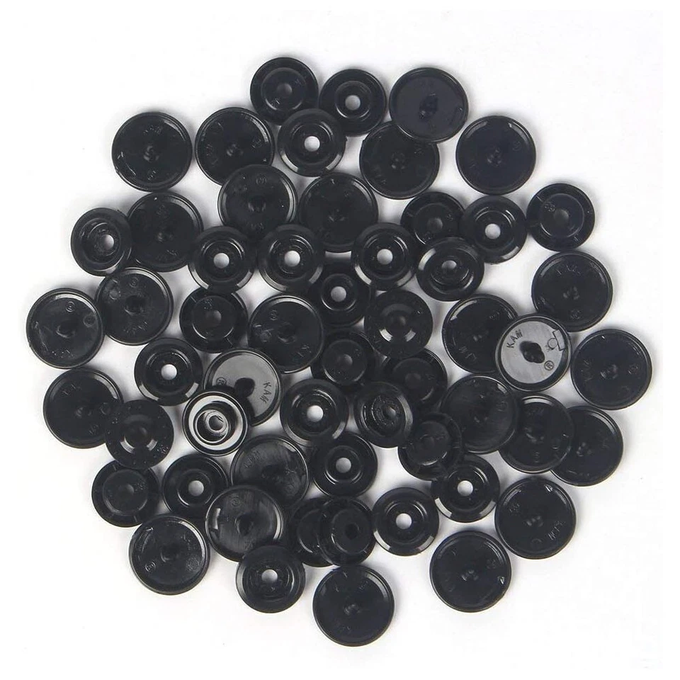 200 Set T5 Resin Snap Fasteners Poppers Plastic Buttons Press Studs DIY Clothing - Image 4 of 4