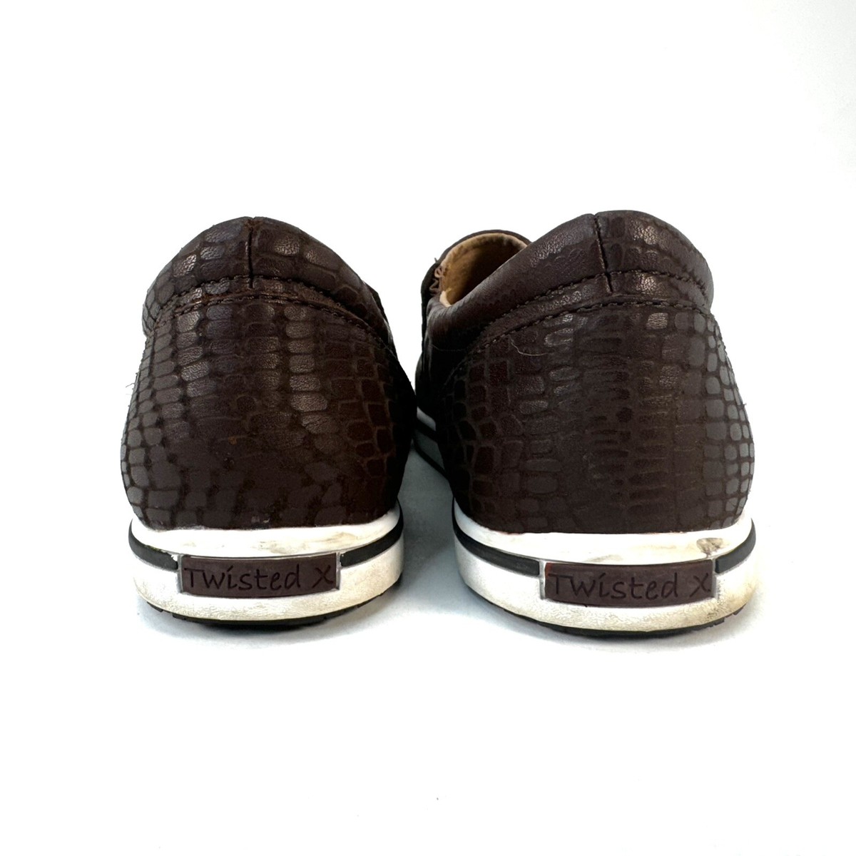 Twisted X Men Size 8 Brown Leather Snake Print Almond Toe  display picture 3