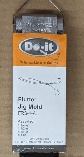 Do-It D3460 Flutter Jig Mold 1/4, 1/2, 3/4, 1 Oz. (4 Cavities) - Picture 2 of 6