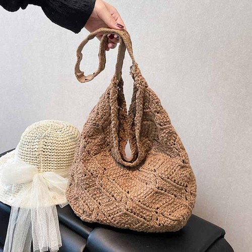 Women Shoulder Bag Chic Hobo Bag Large Capacity Weaving Shoulder Purse Bag - Picture 14 of 16