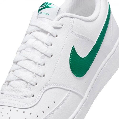 SCARPE NIKE UOMO COURT VISION LOW WHITE BIANCO VERDE PELLE DH2987 111 ORIGINALI - Imagen 4 de 6