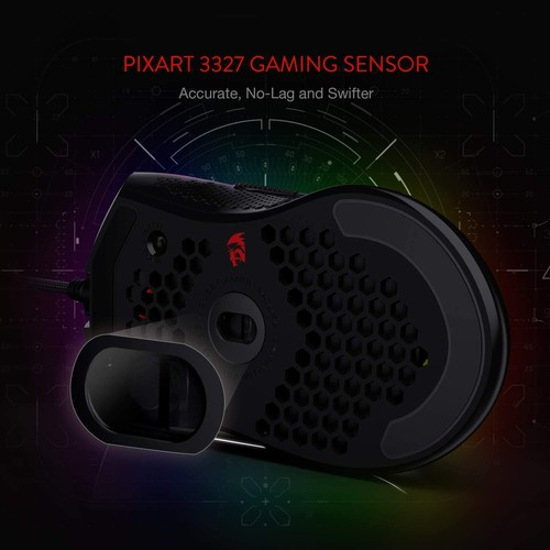 Redragon M808 Storm Ultra-Lightweight RGB Gaming Mouse 2,400 DPI Optical Sensor - Picture 10 of 14