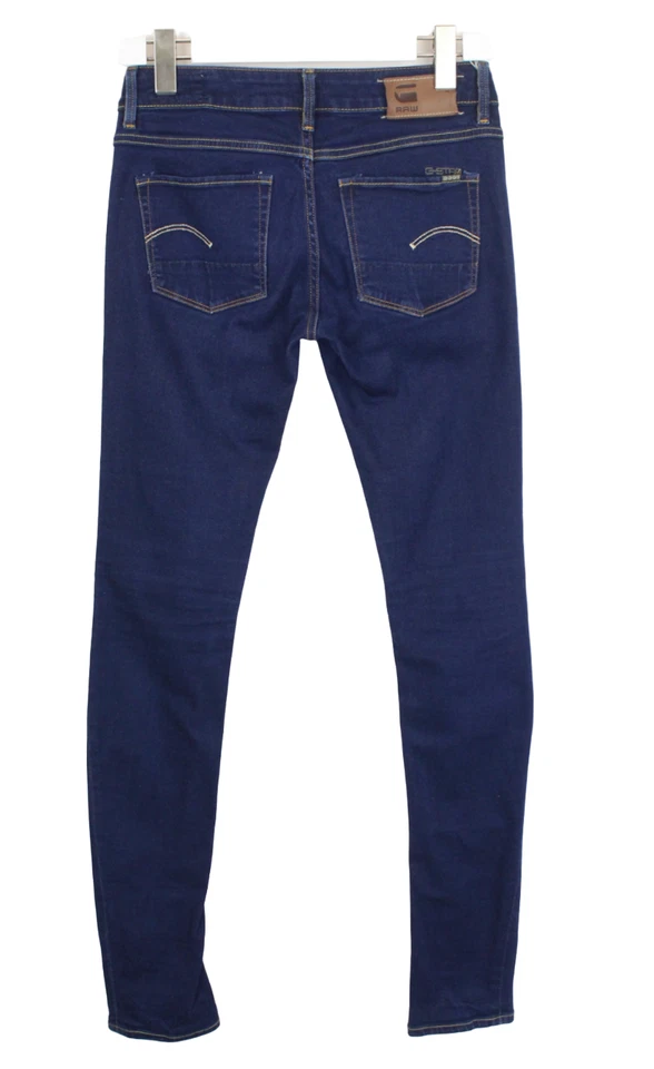 G-STAR 3301 Jeans Skinny Femme W26/L34 Zip Fly Denim Foncé Stretch Whiskers Zip - Photo 2/4