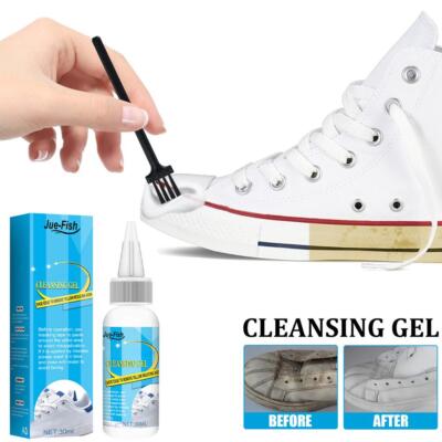 Portable White Shoe Whitening Shoe Cleaning Agent Kit 30ml Shoe Cleaner + Brush 