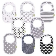 Organic Baby Bibs for Boys Girls - Organic Cotton Teething Bib Newborn 8 Pack