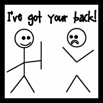 I've got your back! stick people funny twist words sad sarcastic annoying MAGNET