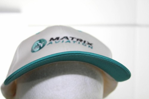 Matrix Aviation Vintage Baseball Hat Snapback Cap - White & Teal Green - Bild 3 von 9