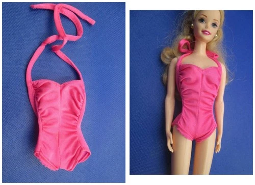Vintage Barbie Clothes ~❤️~ 1982 Pink Twirly Curls Bodysuit #426