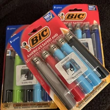5 BIC Classic Full Size Lighters Large Regular Pocket Lighter Multi Color X2 PK