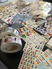 Sticker Lot ~ Mix of Vtg & Modern & 2 Large Rolls some Mr Grossman and others
