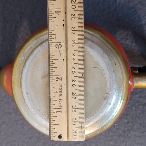 Teiera vintage in metallo floreale dipinta a mano russa Europa orientale rosso nero oro - Foto 11 di 13
