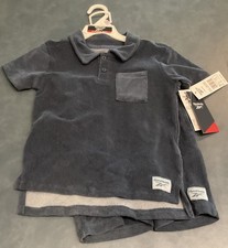 Reebok Boy s Size 6 Blue Indigo 2-Piece French Terry Polo Short Set NWT