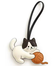 PU Leather Mini Pendant Keychain UV Metal Light Key for Men/Women's Schoolbag